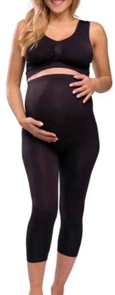 Raskausleggingsit tuella 3/4 pituus musta - Large